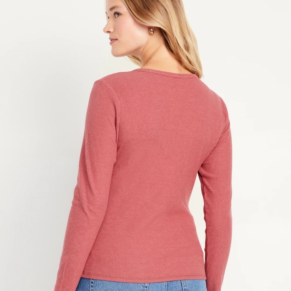 NWT OLD NAVY Plush V-Neck T-Shirt Color Mauve Rose - Picture 6 of 7